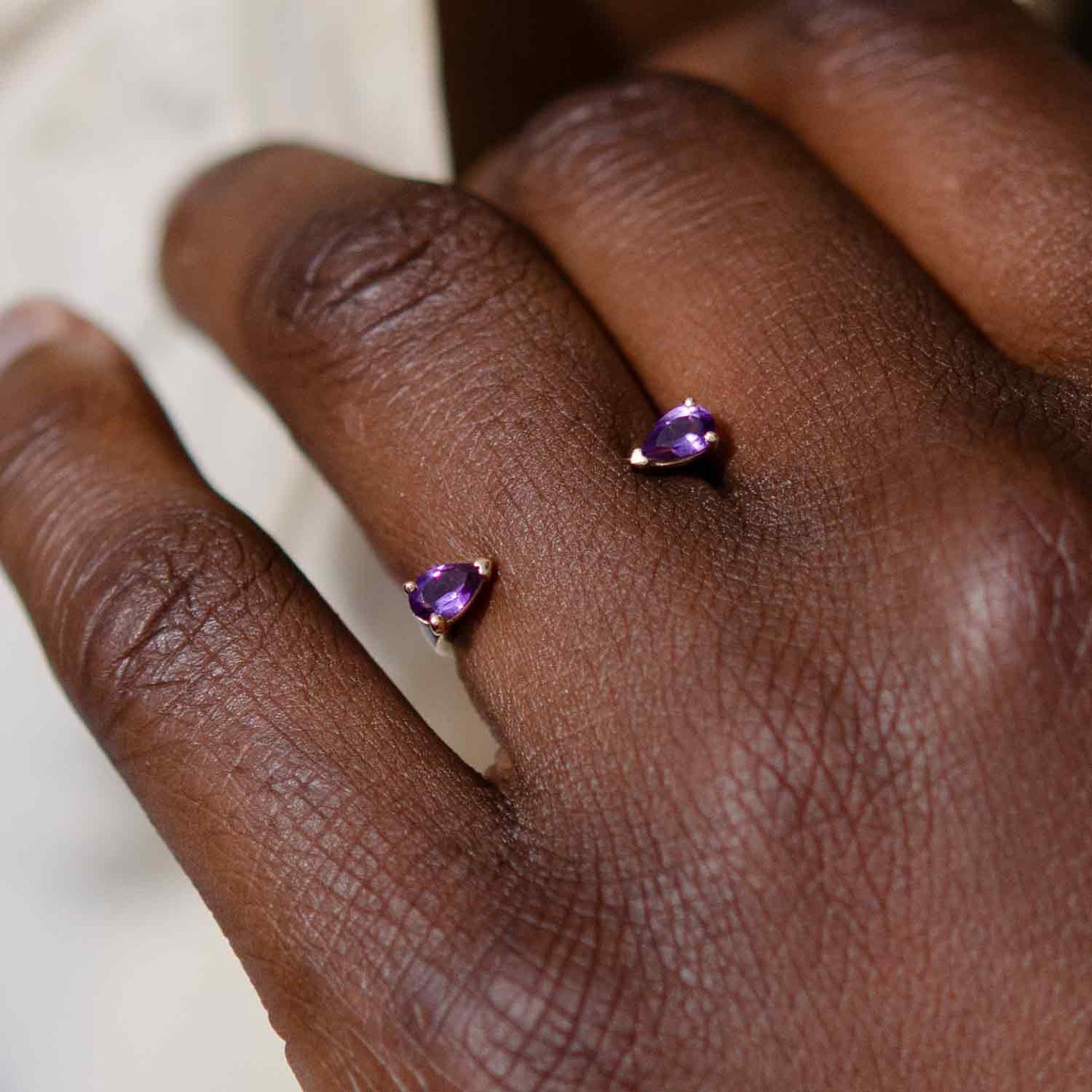 Bague ouverte Mélissa, Améthyste