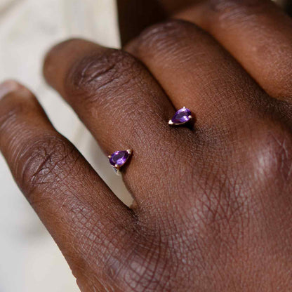 Bague ouverte Mélissa, Améthyste