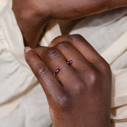 Bague ouverte Mélissa, Améthyste