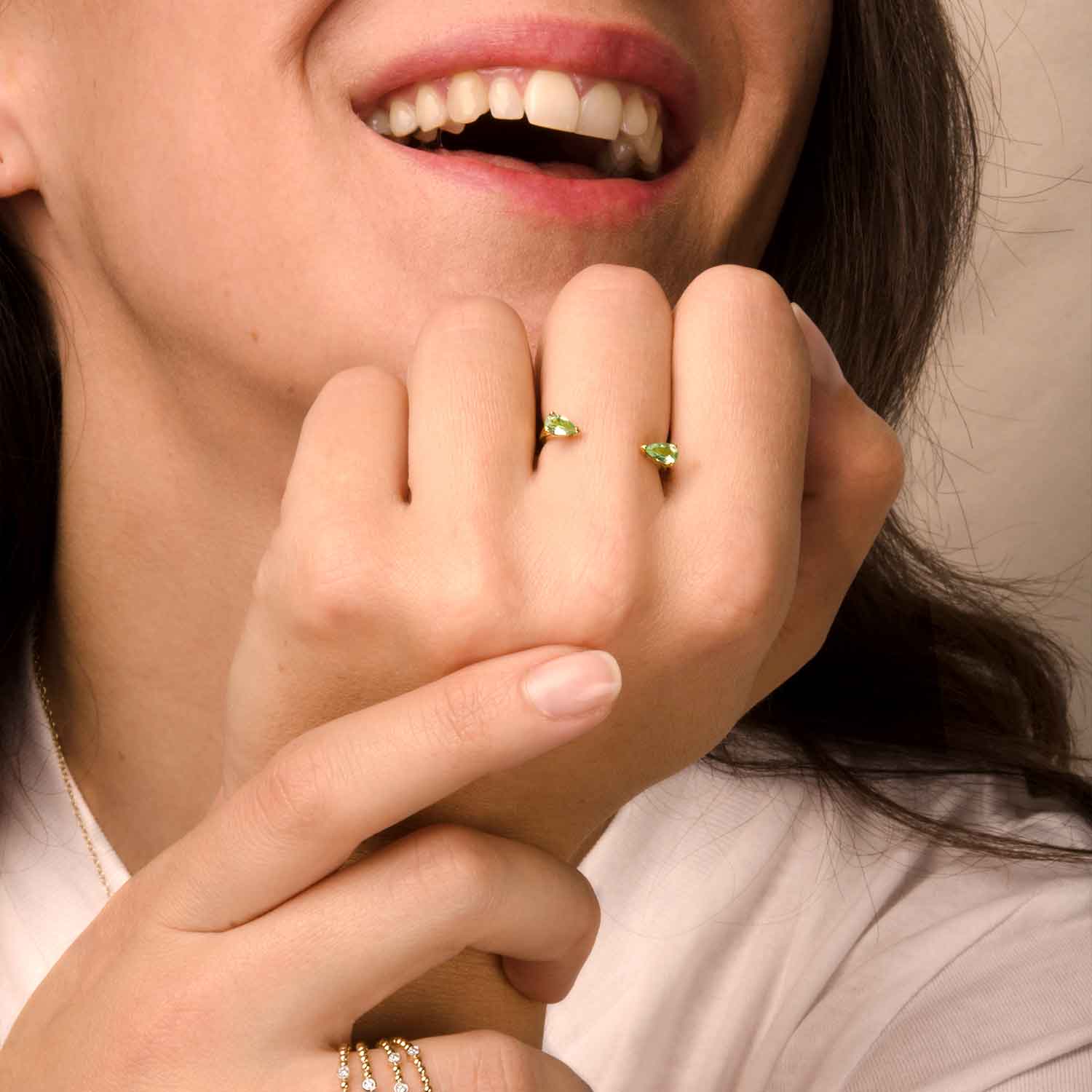 Bague ouverte Tsavorite Melissa 3 - Maison Ypaga
