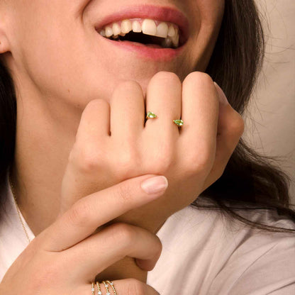 Bague ouverte Tsavorite Melissa 3 - Maison Ypaga