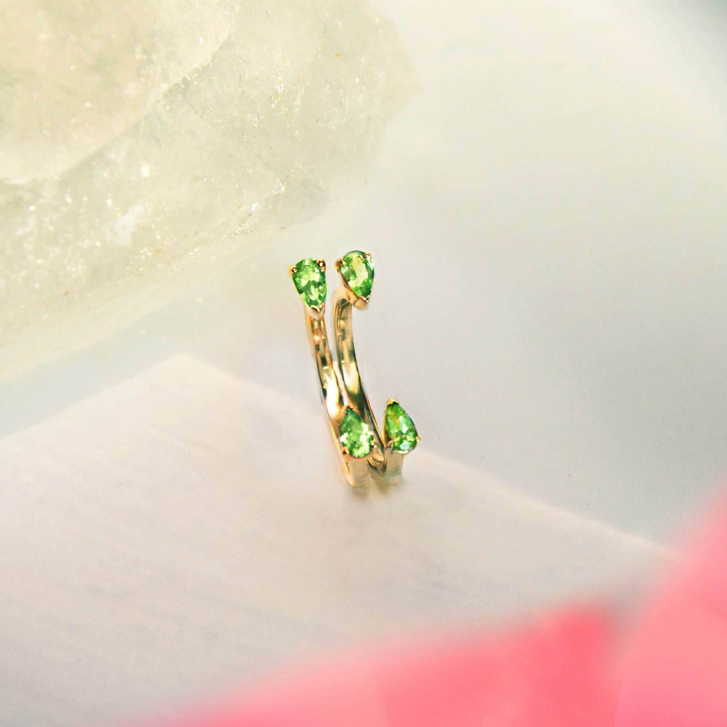 Bague ouverte Tsavorite Melissa 4 - Maison Ypaga