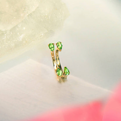 Bague ouverte Tsavorite Melissa 4 - Maison Ypaga