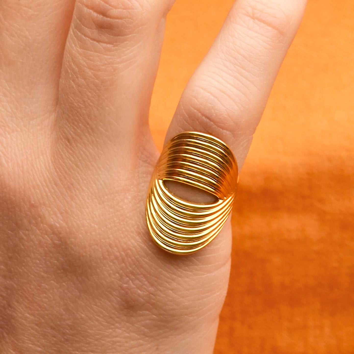 Bague pour petit doigt Flow, Vermeil