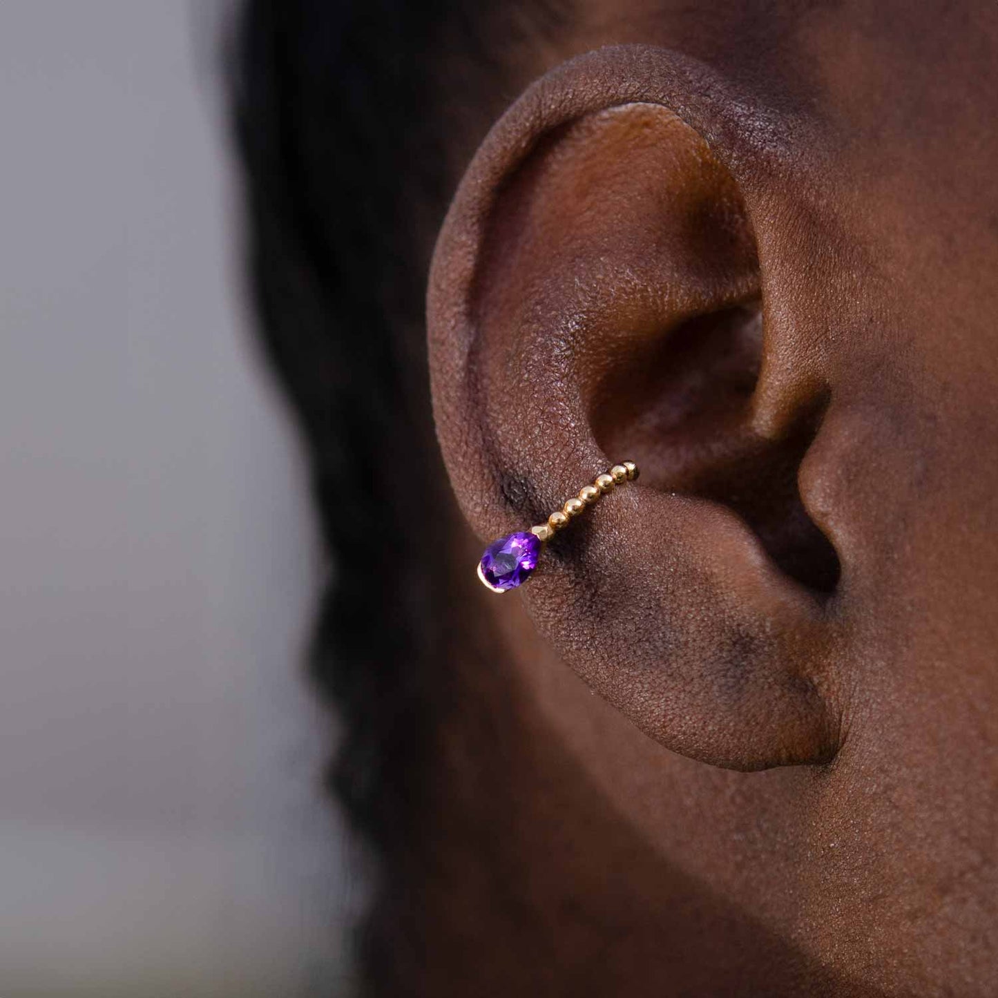 Ear cuff Mélissa, Améthyste