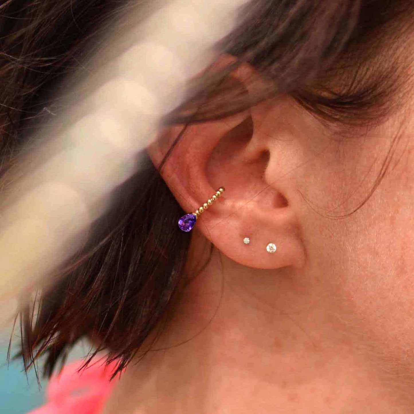 Ear cuff Mélissa, Améthyste