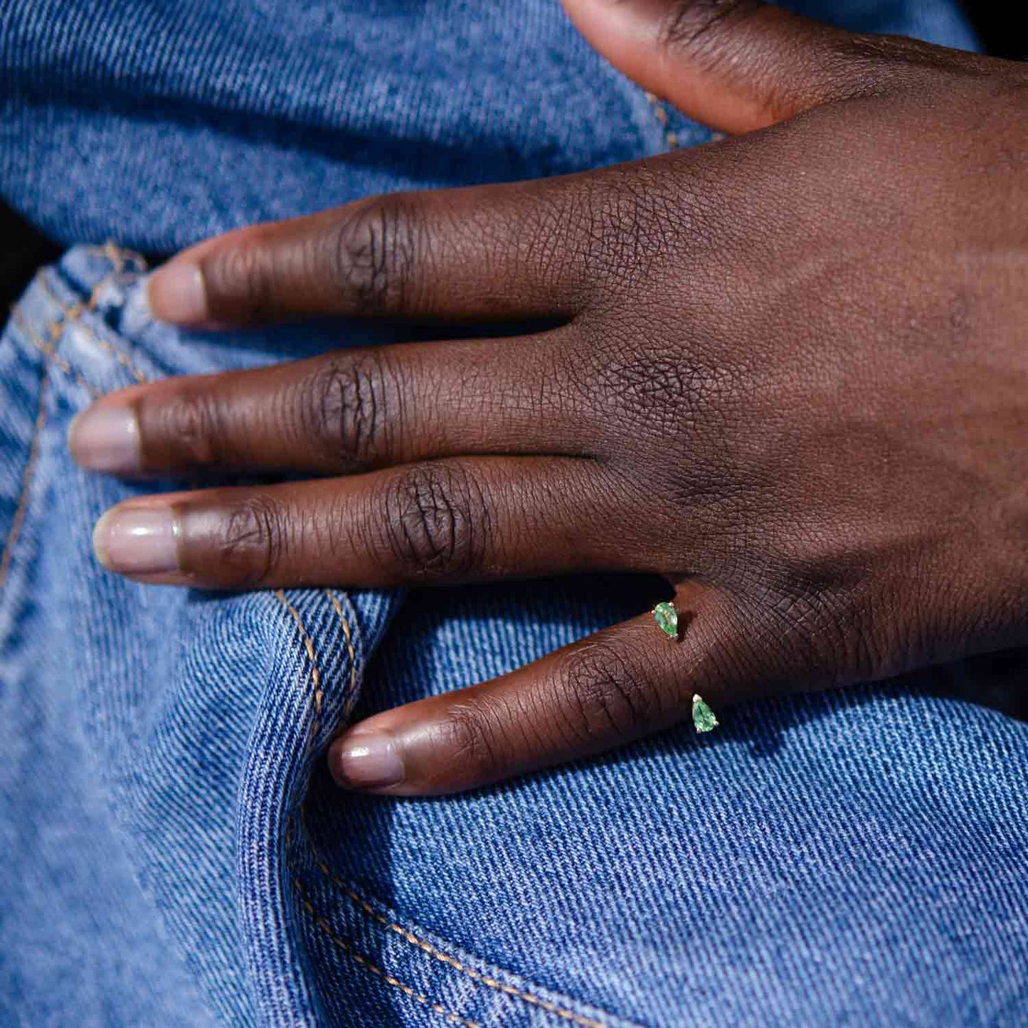 Bague ouverte Mélissa, Tsavorite