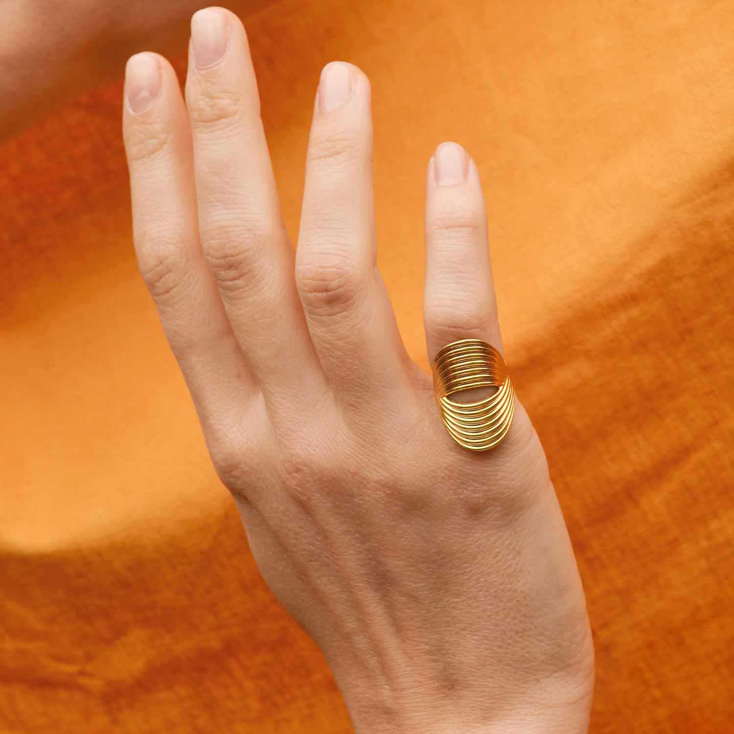 Bague petit doigt oversize Flow 1 - Maison Ypaga